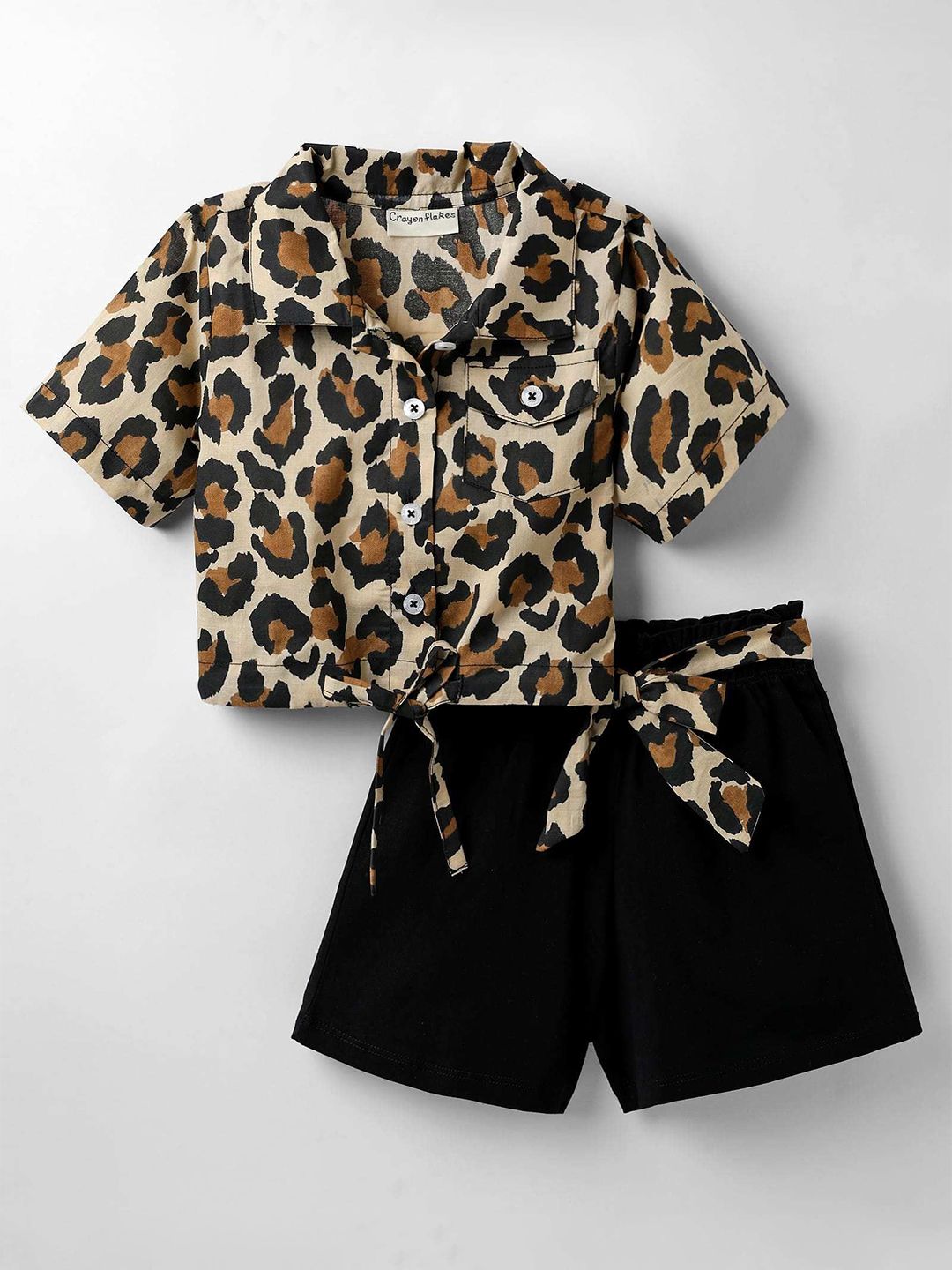 CrayonFlakes Girls Printed Top with Shorts