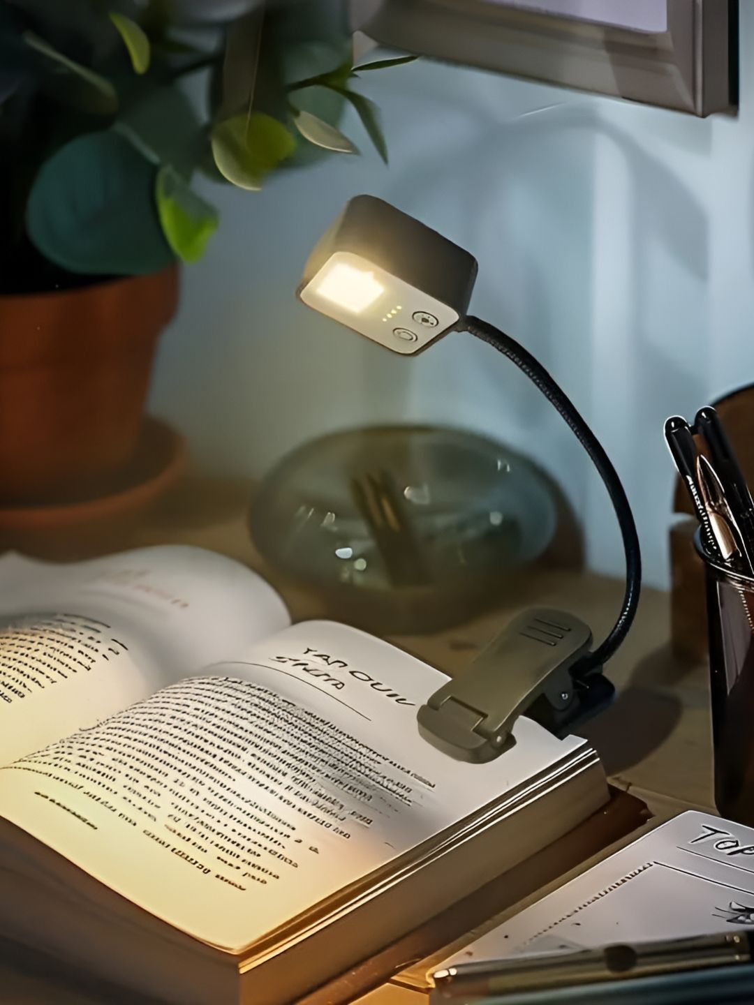XERGY Rechargeable 3 Color Modes 5 Brightness Levels 80Hrs Battery Book Light