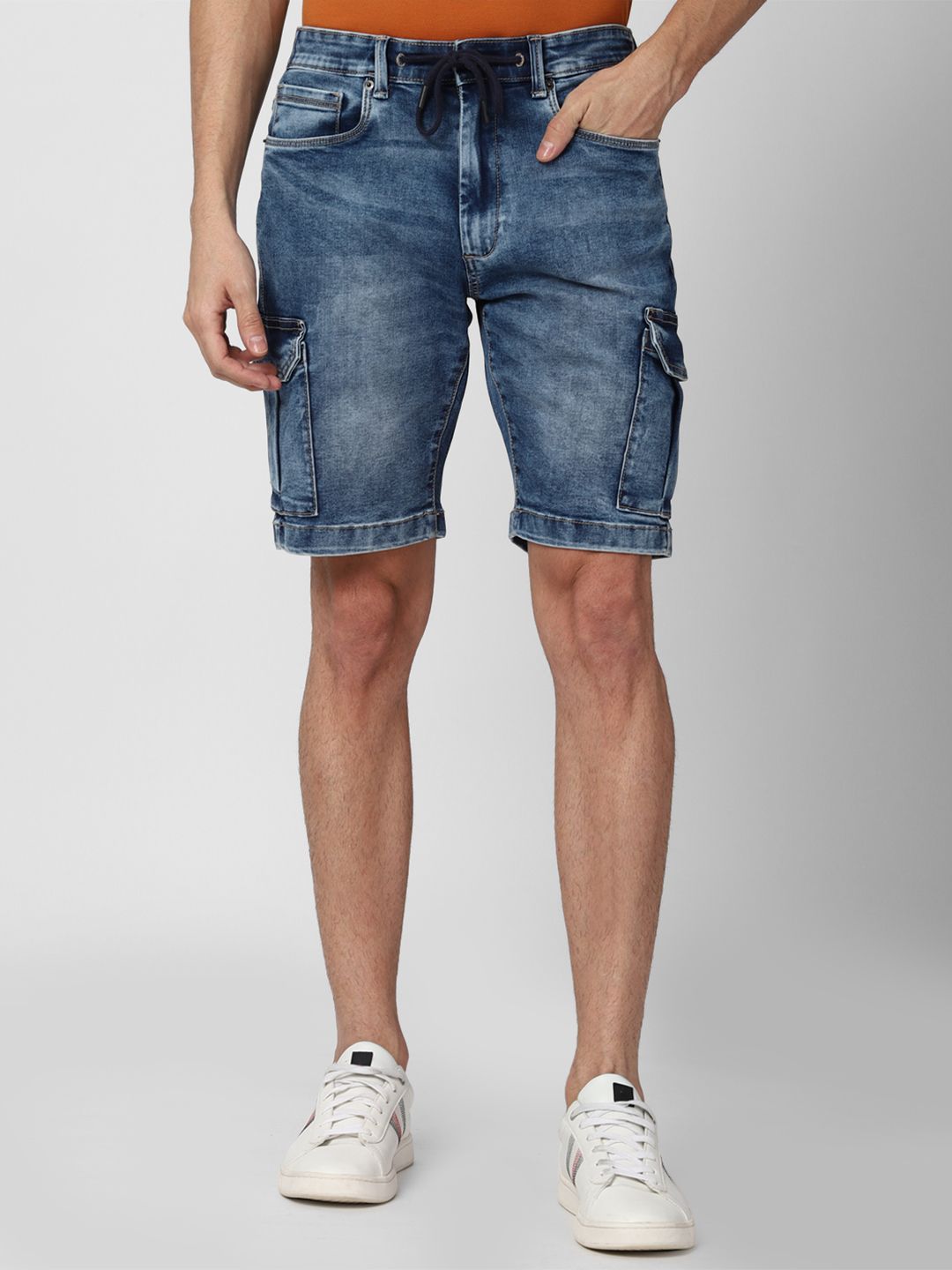 Peter England Casuals Men Regular Fit Mid-Rise Washed Cotton Shorts
