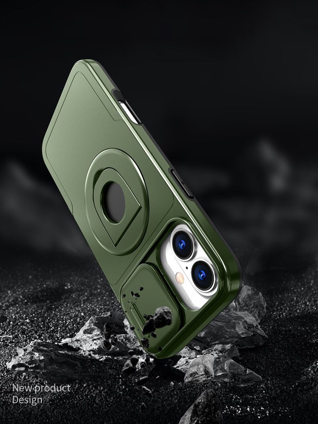 Luxury Kase Shockproof Rugged iPhone 16 Plus Case with Ring Kickstand Mobile Accessories
