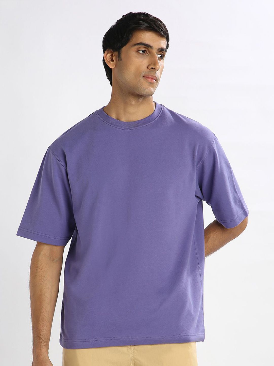 Buy NOBERO Drop-Shoulder Sleeves 260 GSM Pure Cotton Oversized T
