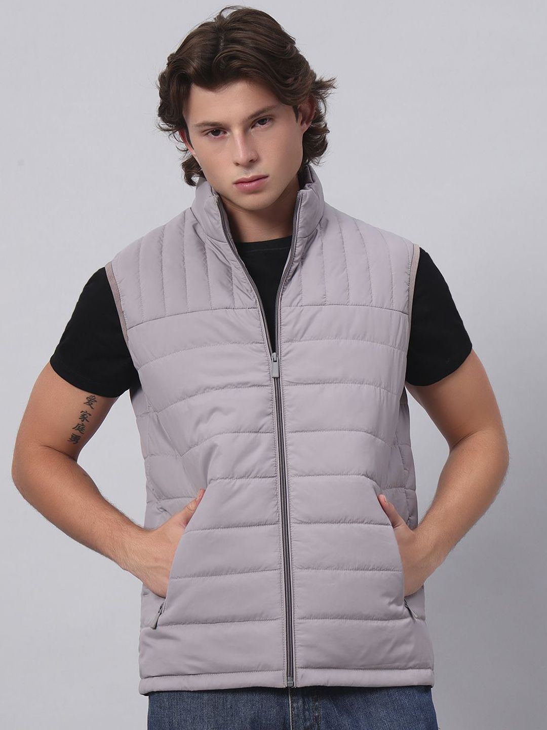 AR-FIT Mock Collar Sleeveless Lightweight Rapid-Dry Bomber Jacket