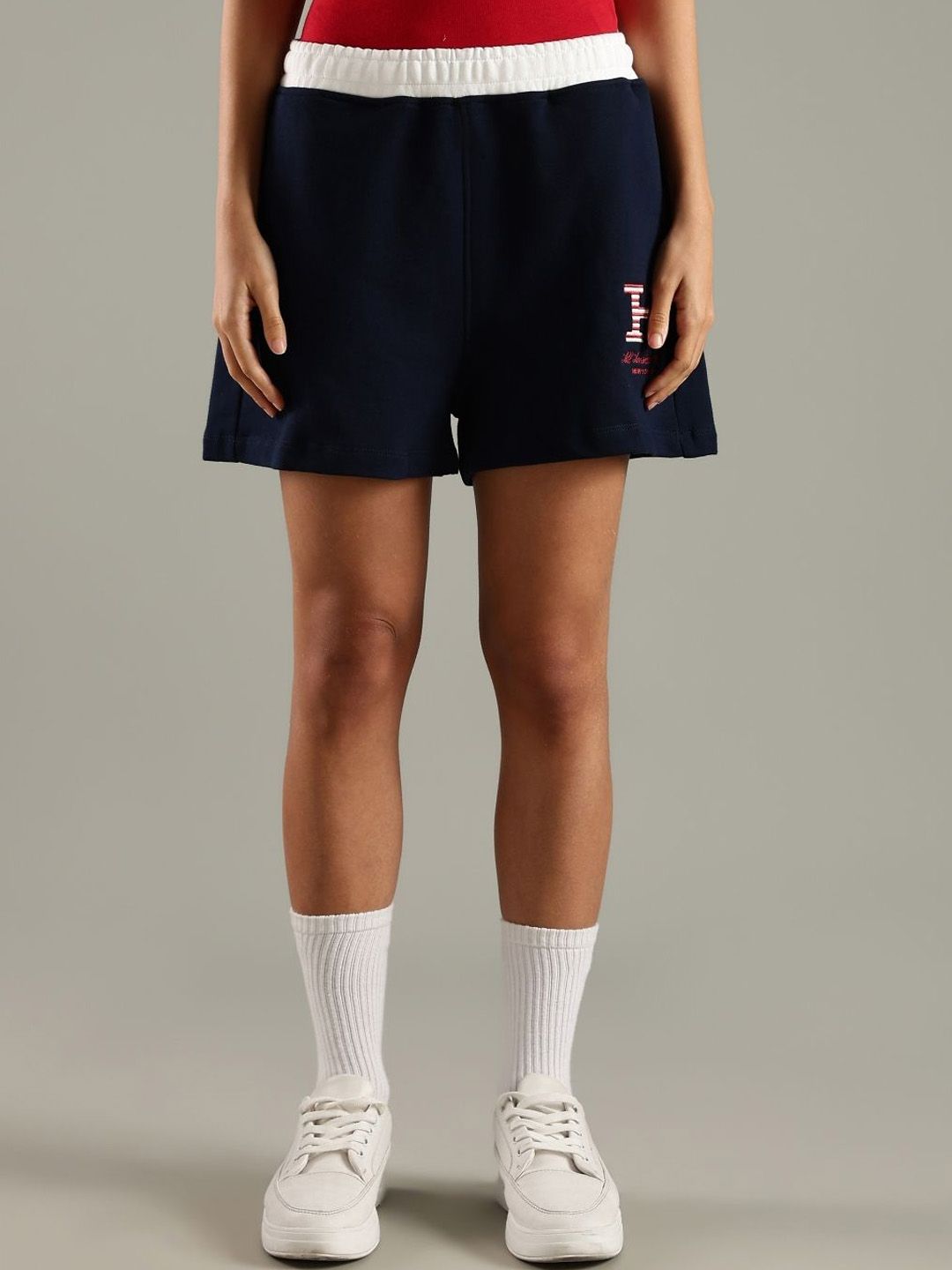 Tommy Hilfiger Women Typography Printed Regular Fit Sports Shorts