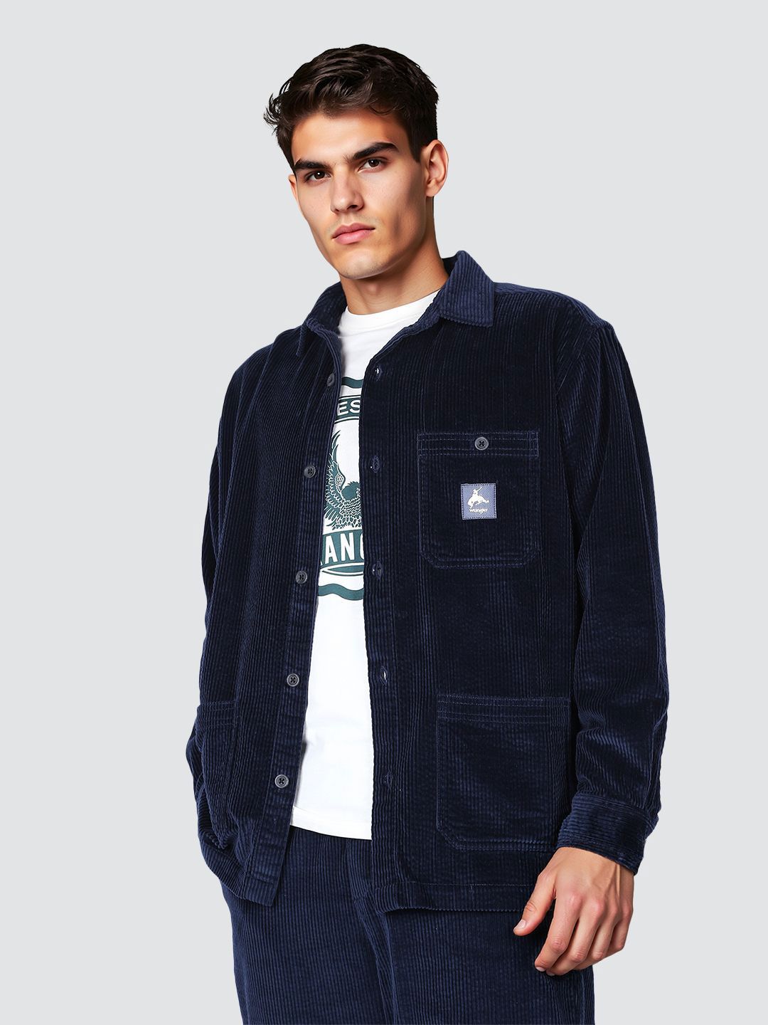 Wrangler Spread Collar Pure Cotton Oversized Fit Shirt