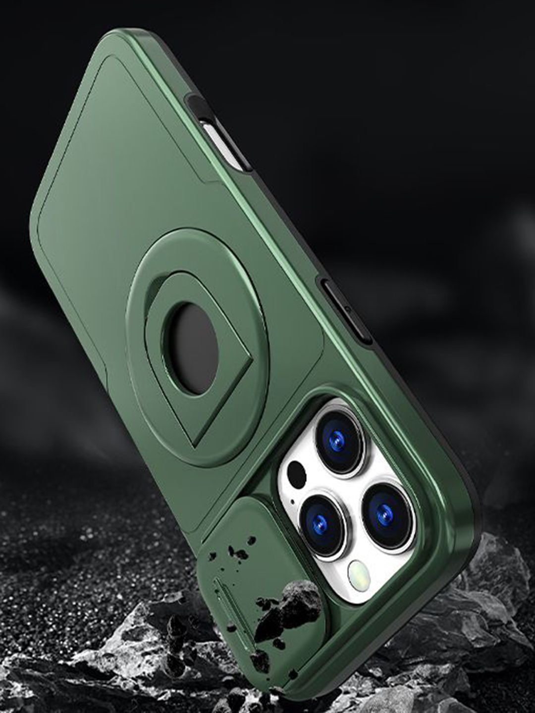 Luxury Kase Mag-Safe Shockproof Rugged Case with Ring Kickstand