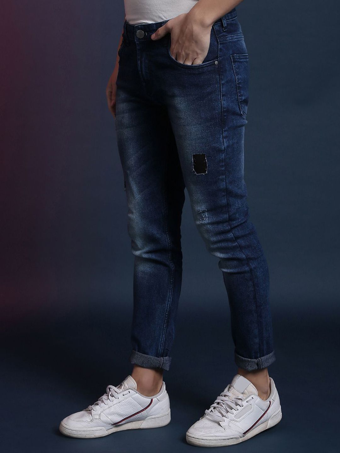 CAHOOT Men Comfort Relaxed Fit Mid-Rise Light Fade Stretchable Jeans