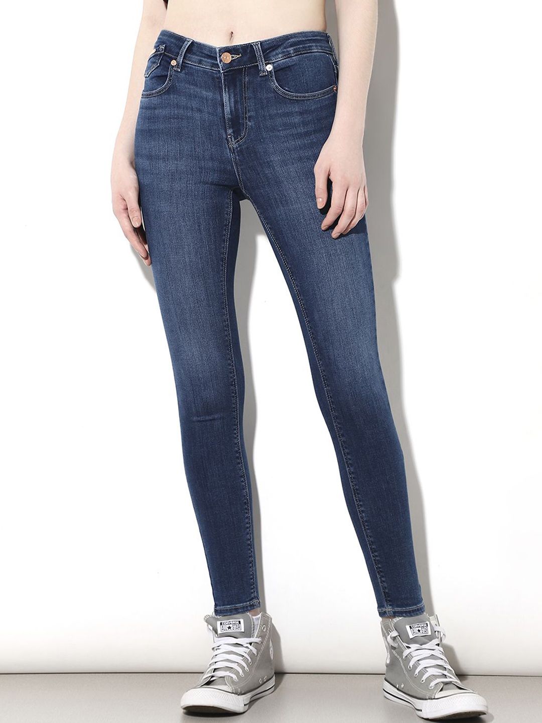 ONLY Women Skinny Fit High-Rise Stretchable Jeans