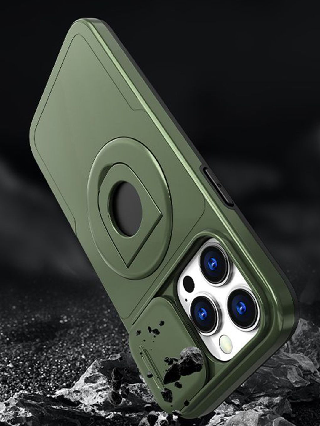 Luxury Kase Mag-Safe Shockproof  iPhone 15 Pro Max Rugged Back Case with Ring Kickstand