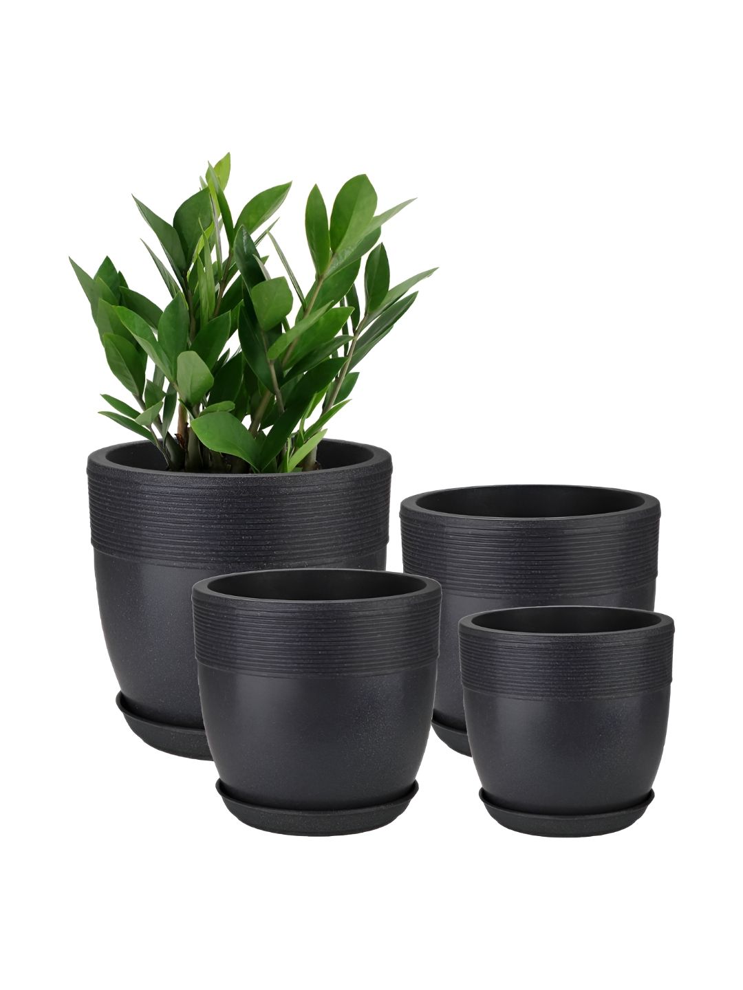 GARDEN'S NEED 4-Pcs Black Eco-Friendly Jaguar Cool Planters