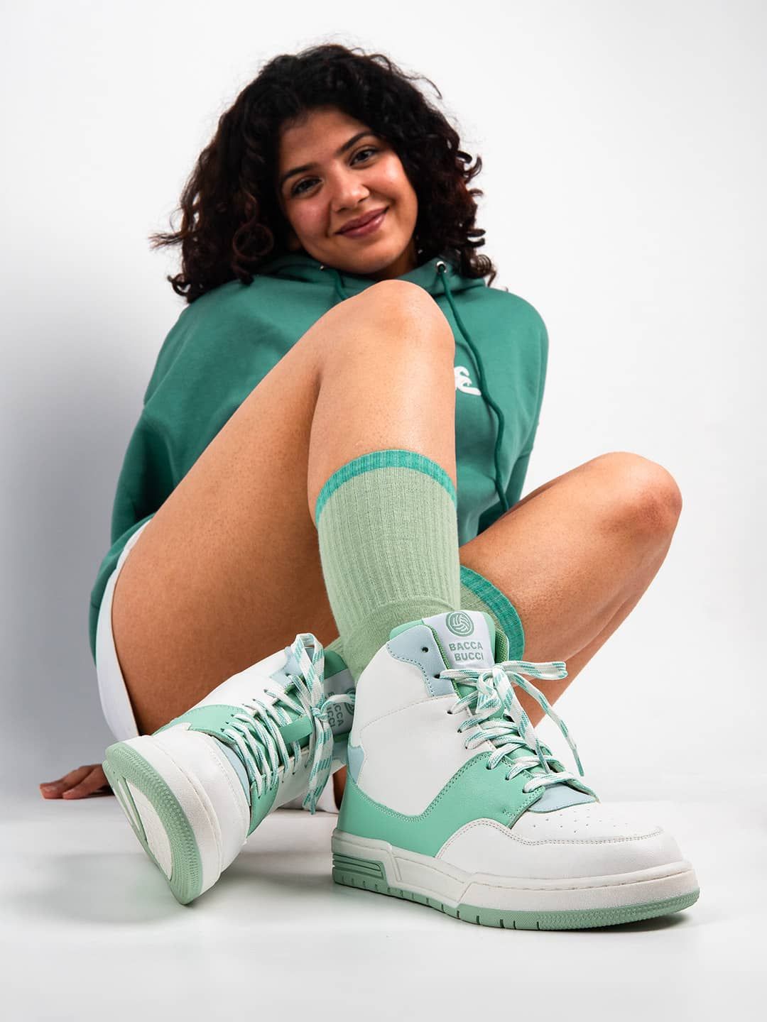 bacca bucci ETHEREA Women Sea Mint Pop Mid-Top Sneakers