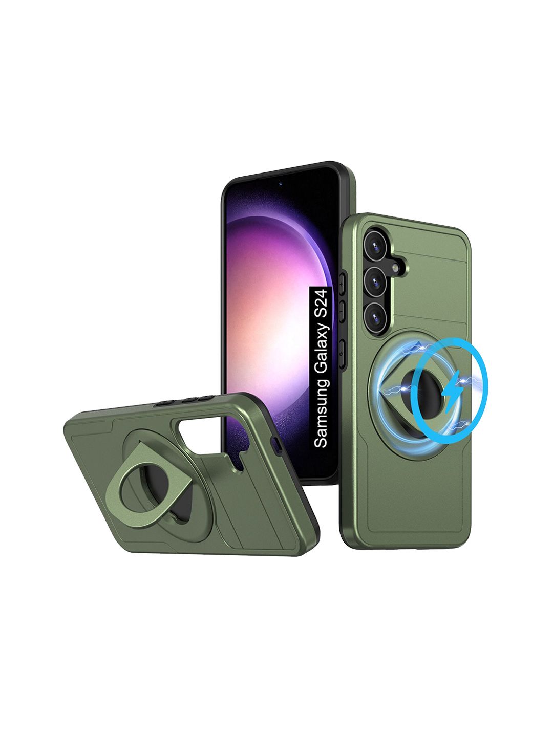 Luxury Kase Solid Samsung Galaxy S24 5G Magsafe Shockproof Rugged Back Case