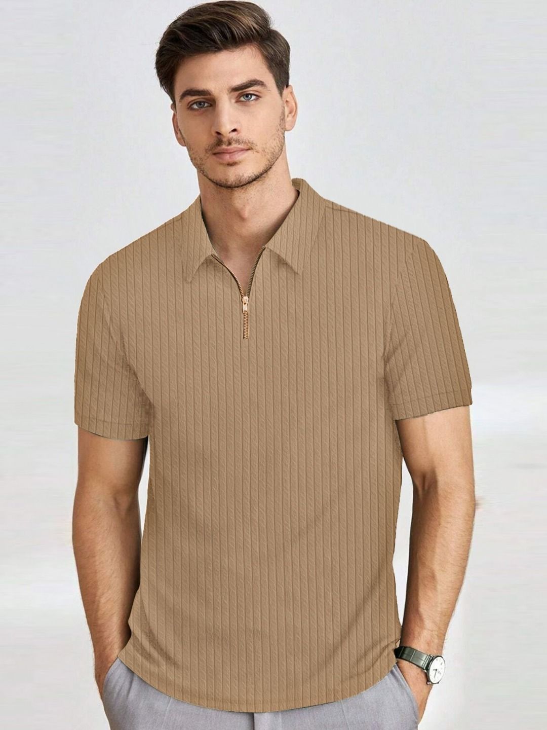 KAJARU Self Design Polo Collar T-shirt