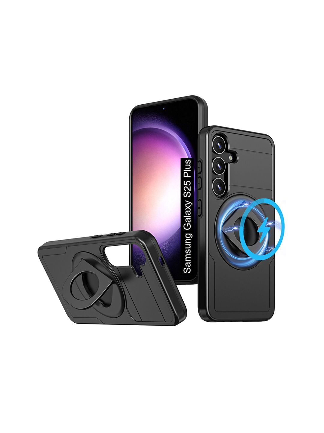 Luxury Kase Solid Samsung Galaxy S25 Plus 5G Magsafe Shockproof Rugged Back Case
