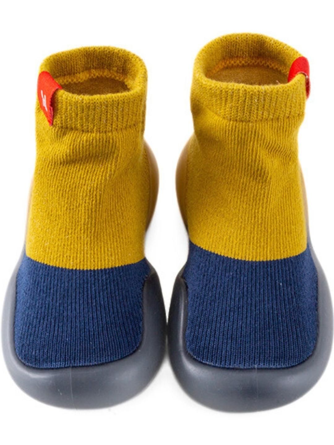 NESKA MODA Kids Yellow Anti Skid Soled Ankle Length Socks