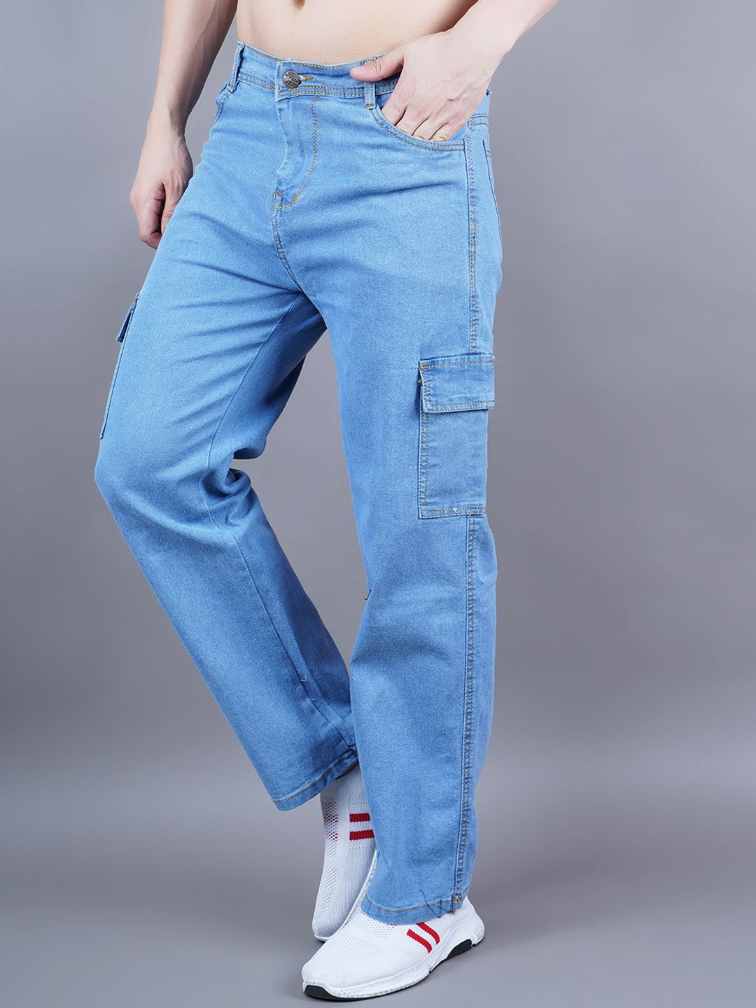 Moda Rapido Men Classic Relaxed Fit Mid-Rise Cotton Stretchable Jeans