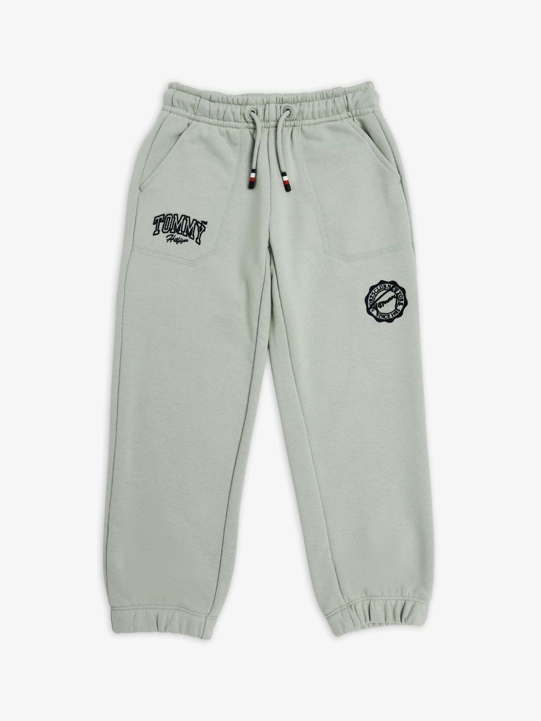 Tommy Hilfiger Boys Europe Logo Printed Relaxed Fit Mid-Rise Joggers
