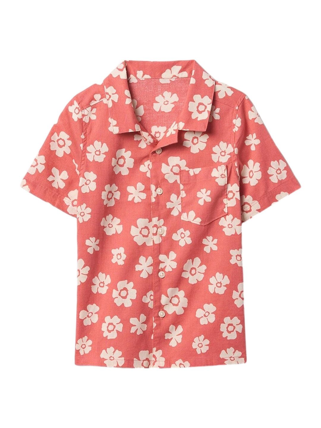 GAP Boys Floral Printed Cuban Collar Casual Shirt