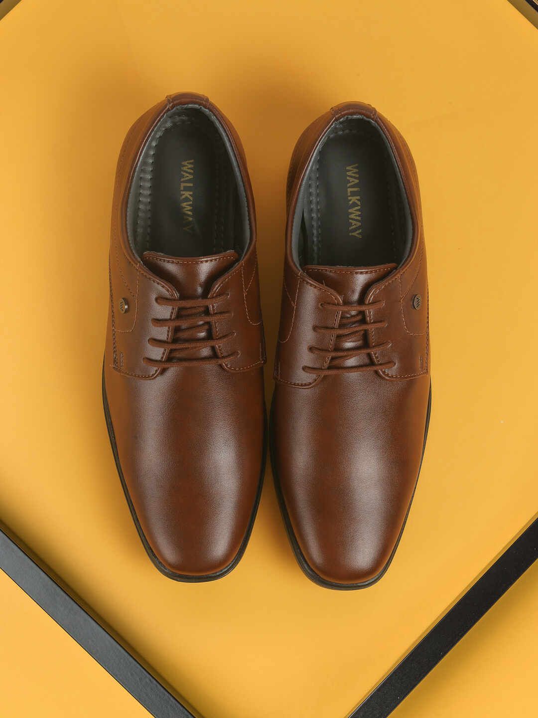 WALKWAY by Metro Men Leather Round Toe Lace-Ups Derbys