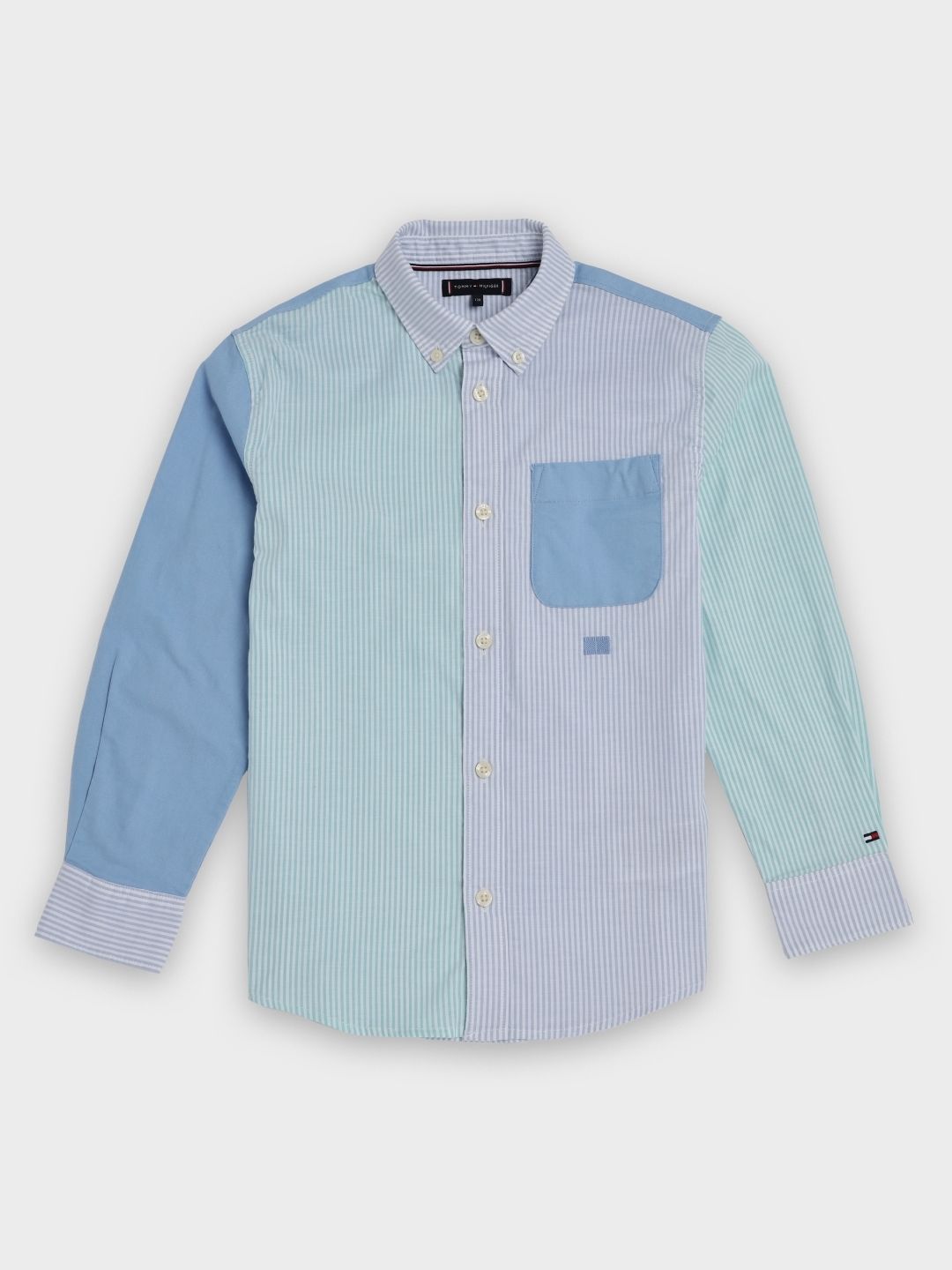Tommy Hilfiger Tommy Hilfiger Boys Vertical Striped Button-Down Collar Cotton Casual Shirt