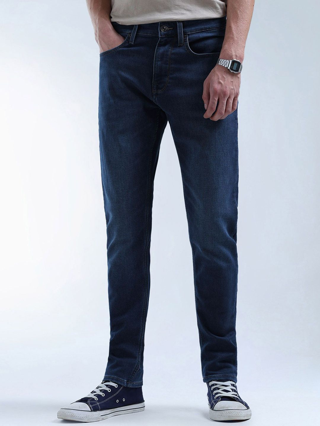 Flying Machine Men Tapered Fit Mid-Rise Light Fade Jeans