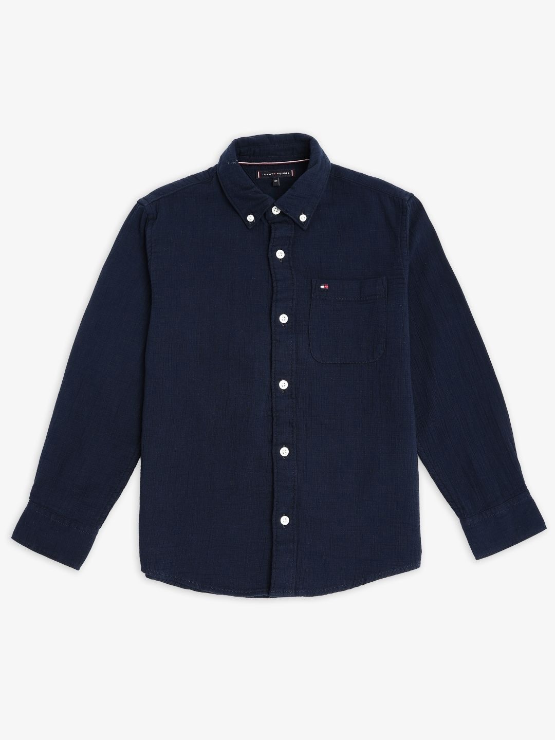 Tommy Hilfiger Boys Button-Down Collar Regular Fit Seersucker Shirt