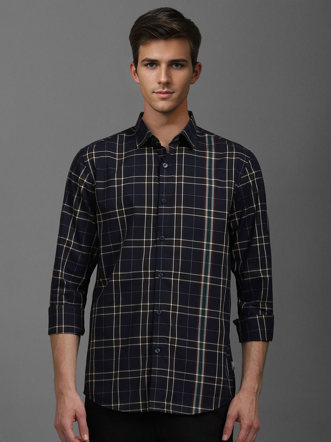 Louis Philippe Sport Louis Philippe Sport Men Checked Pure Cotton Casual Shirt