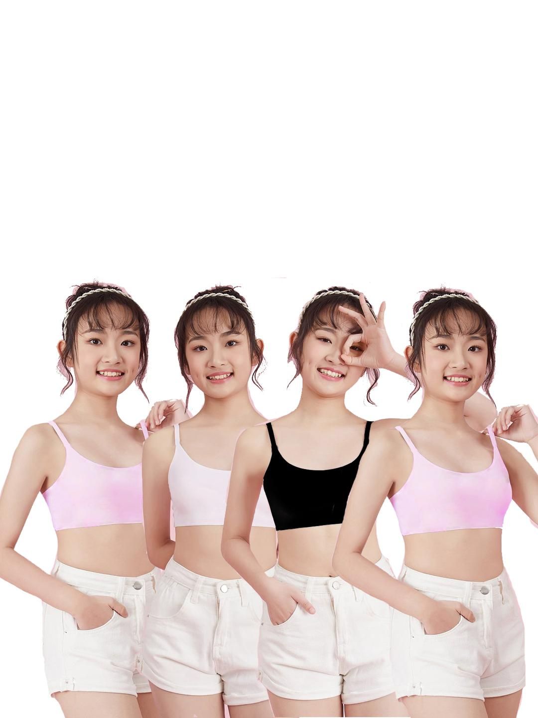 BRAAFEE Girls Pack Of 4 Full Coverage Beginners Bra