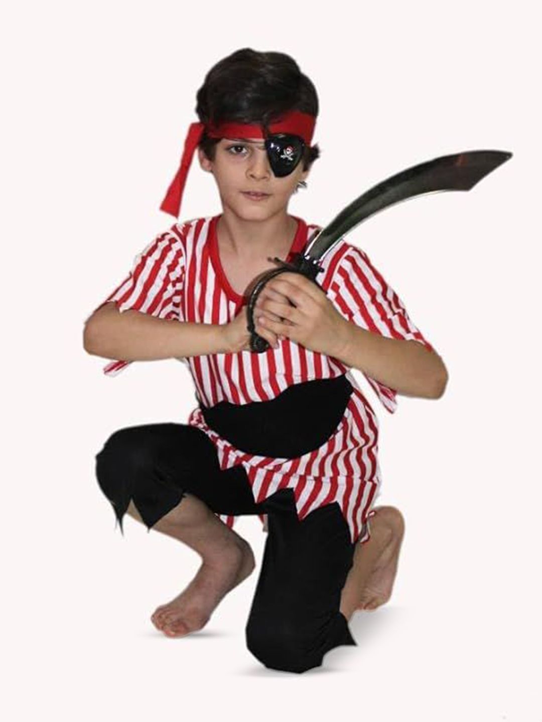 Kaku Fancy dresses Boys Striped Pirate T-shirt With Trousers