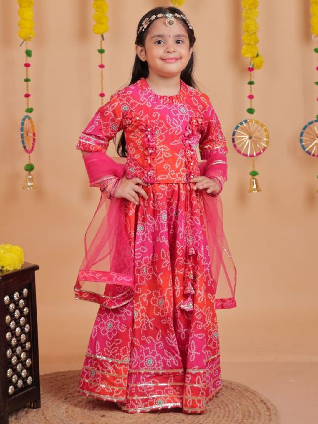 UNBIND Girls Printed Ready to Wear Lehenga & Blouse With Dupatta