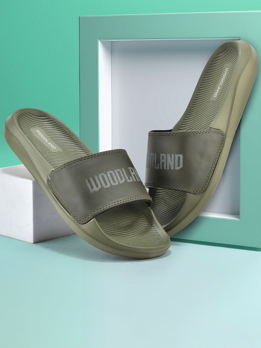 Woodland Brand Logo Printed Sliders