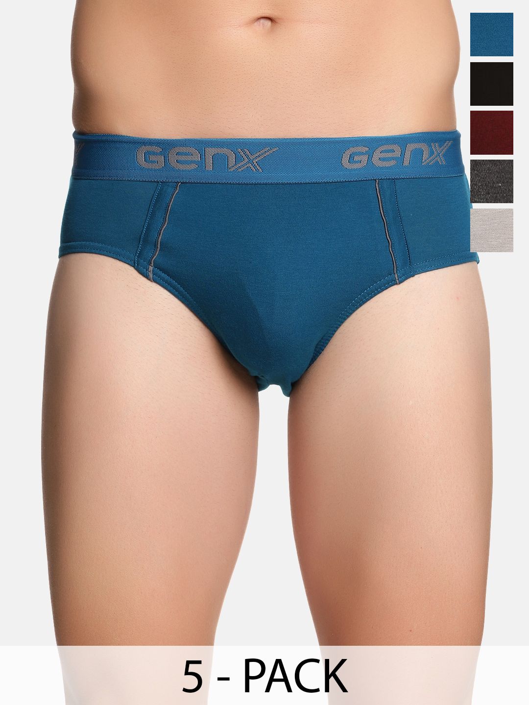 Buy Genx Men Pack Of 5 Assorted Briefs Genx-Gusto-Brief-OE-5