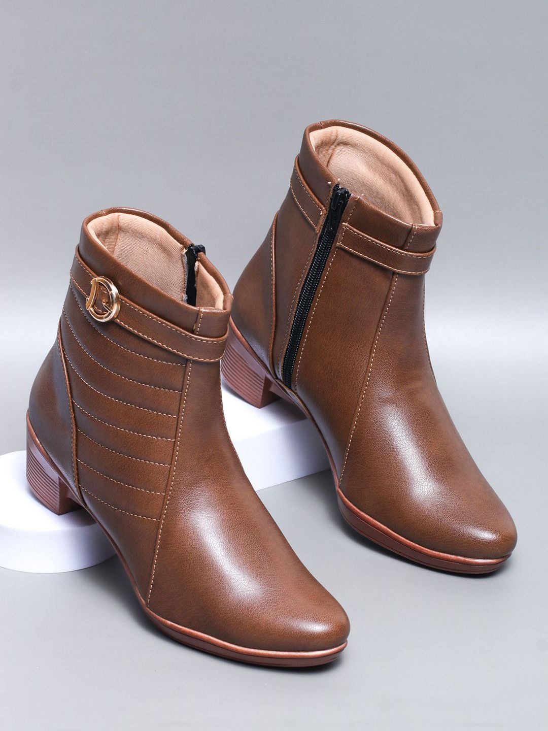 TRASE Women Casual Block Heeled Boots