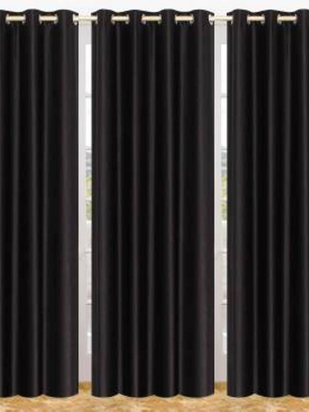 BELLA TRUE BELLA TRUE Black 5 Pieces Long Door Curtains