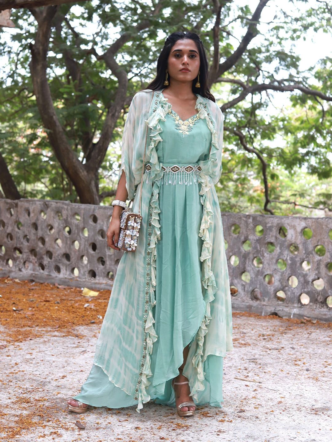 Women Green Dress Dresses Shrug - Buy Women Green Dress Dresses Shrug  online in India