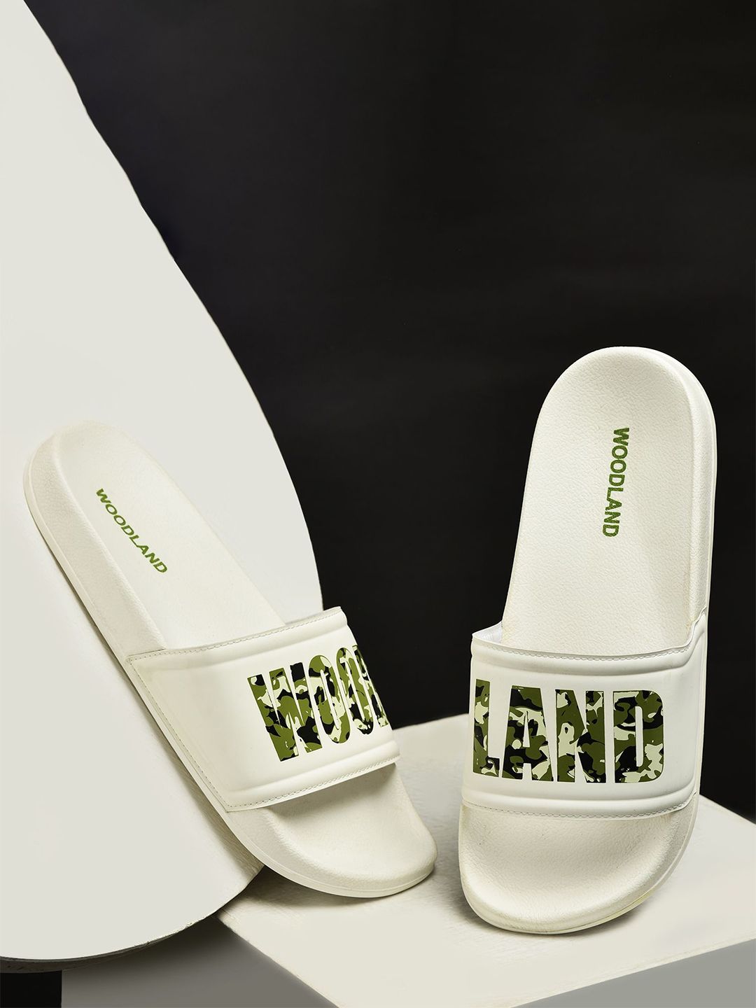 Woodland Men Printed Sliders Flip Flops