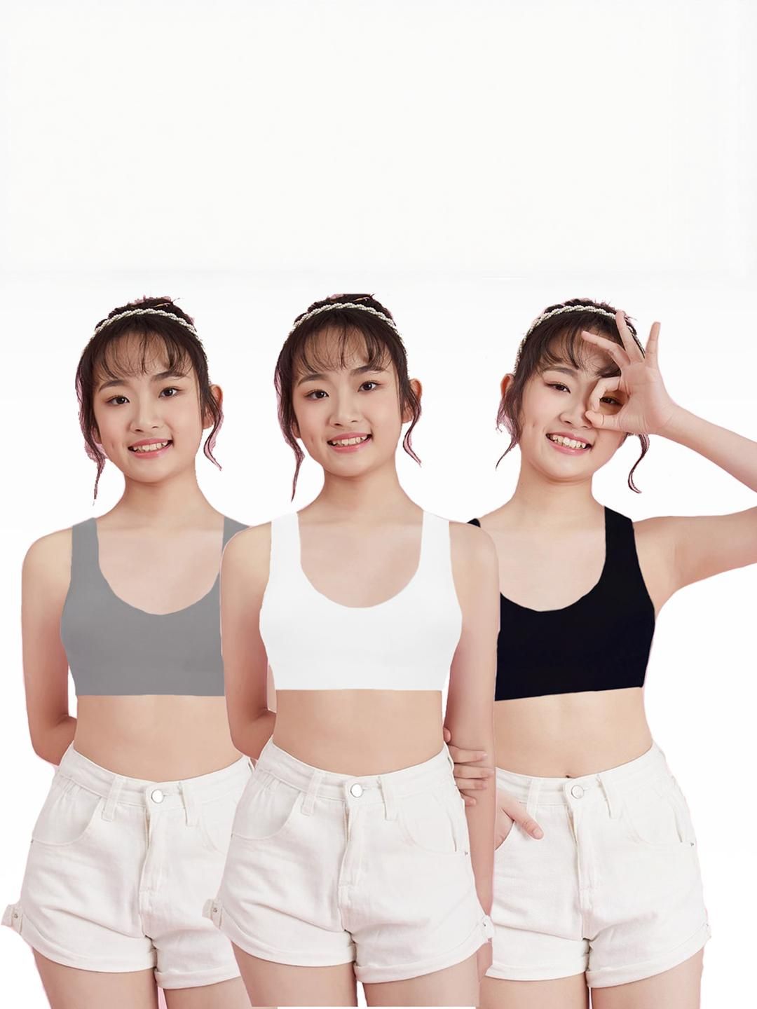 BRAAFEE Girls Beginners Non Padded Teenager Full Coverage Cotton Bra