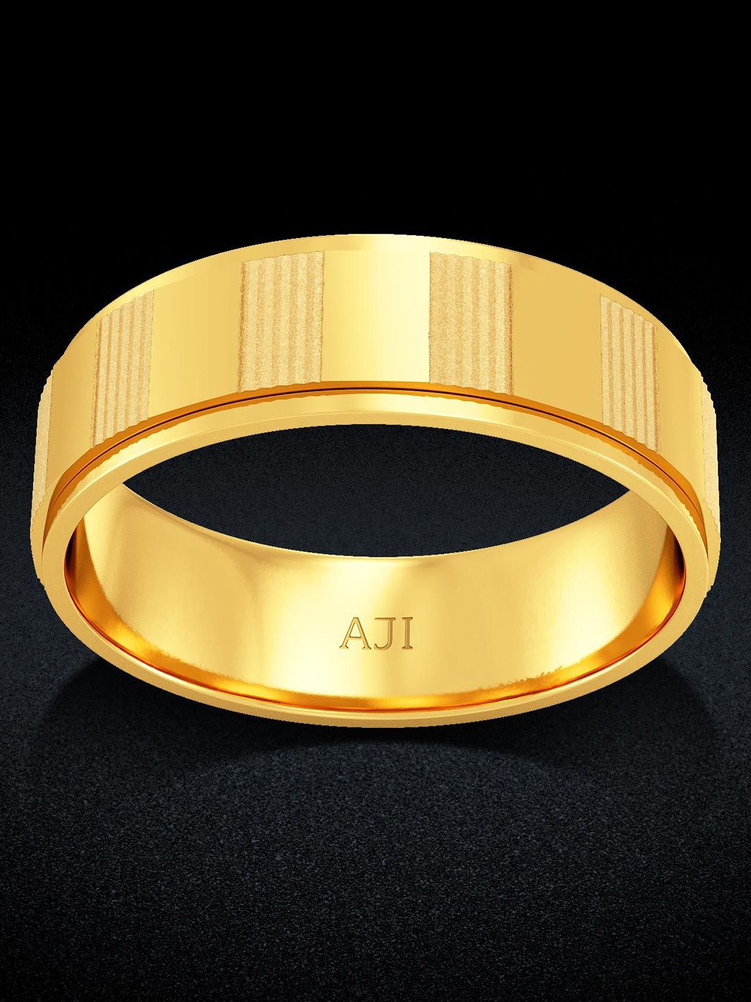 Buy Joyalukkas Men 22 Kt Yellow Gold Opulent Stripe Texture Ring