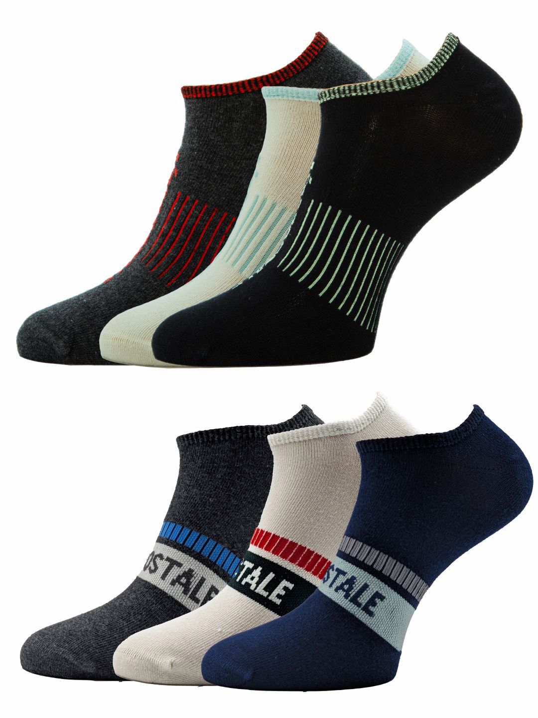 Aeropostale Men Pack of 6 Anti-Microbial Ankle Length Socks