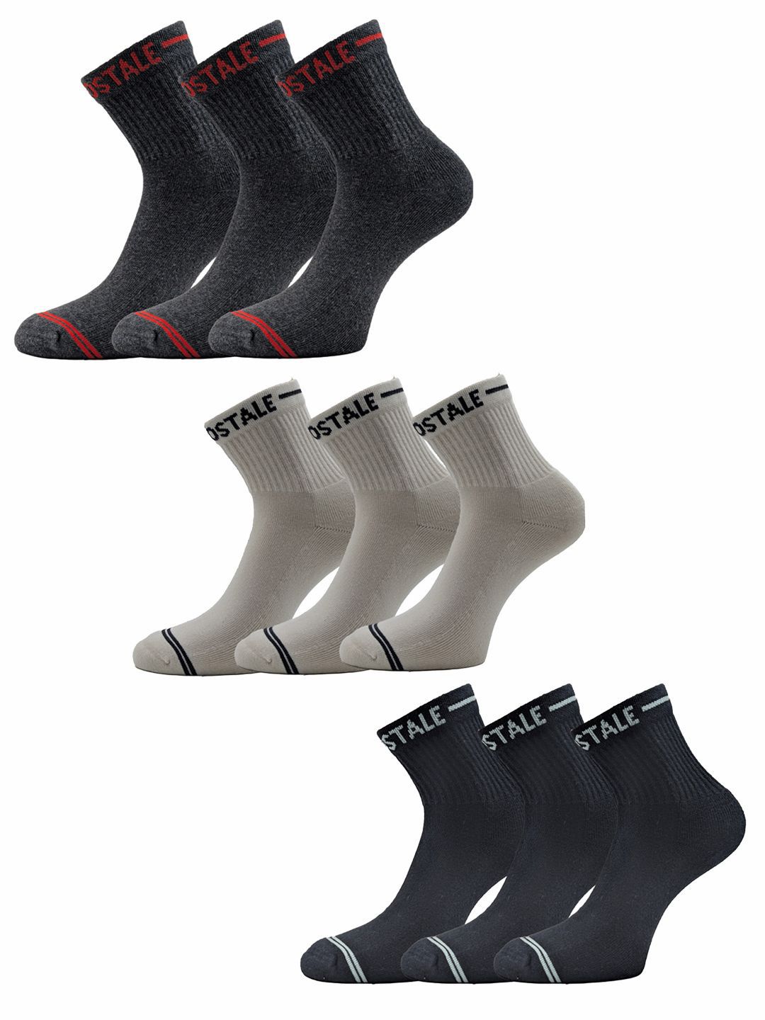 Aeropostale Men Pack of 9 Ankle Length Socks