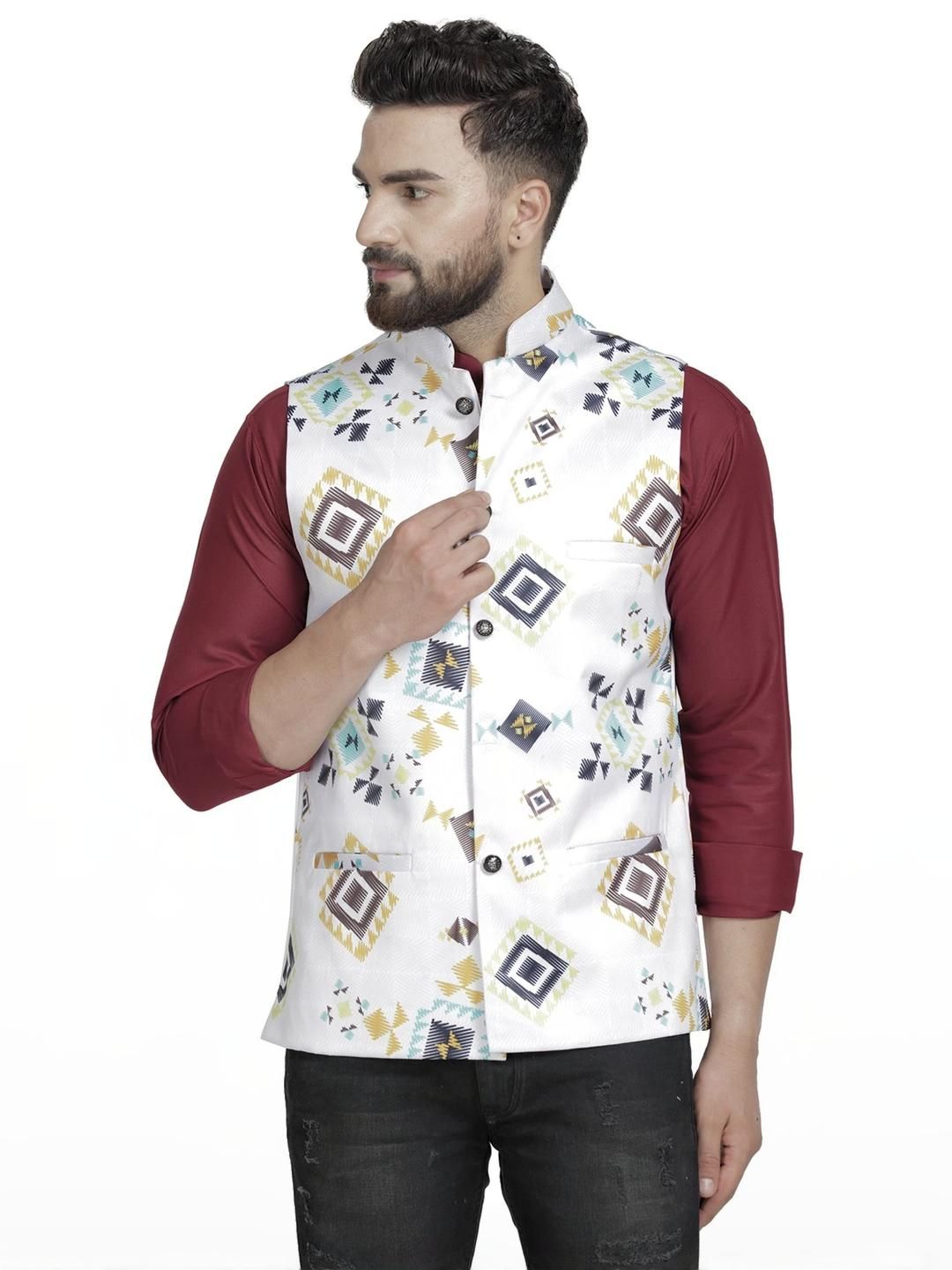 B BEN Sleeveless Printed Men Jacket ()