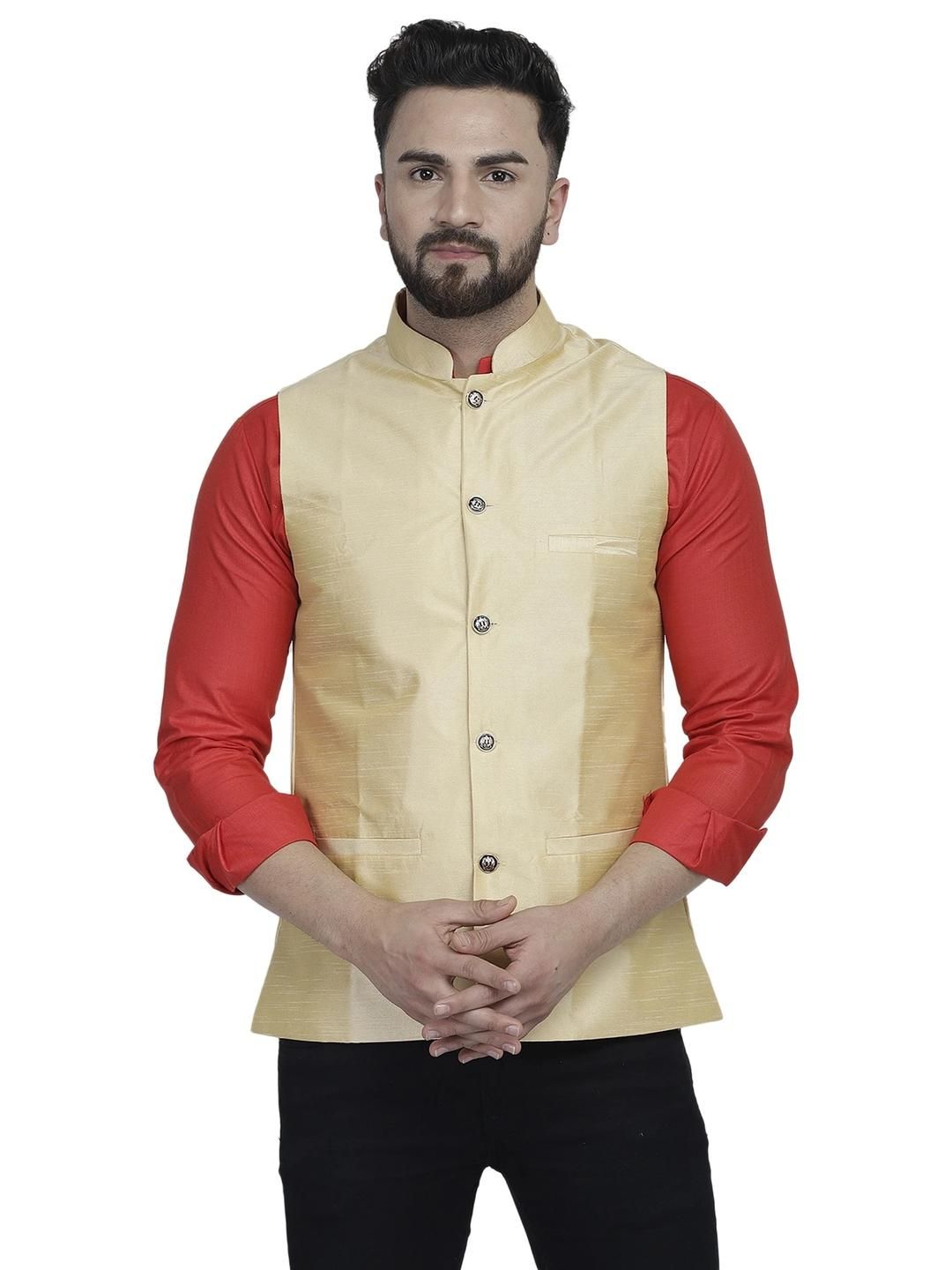 B BEN Sleeveless Self Design Men Jacket ()
