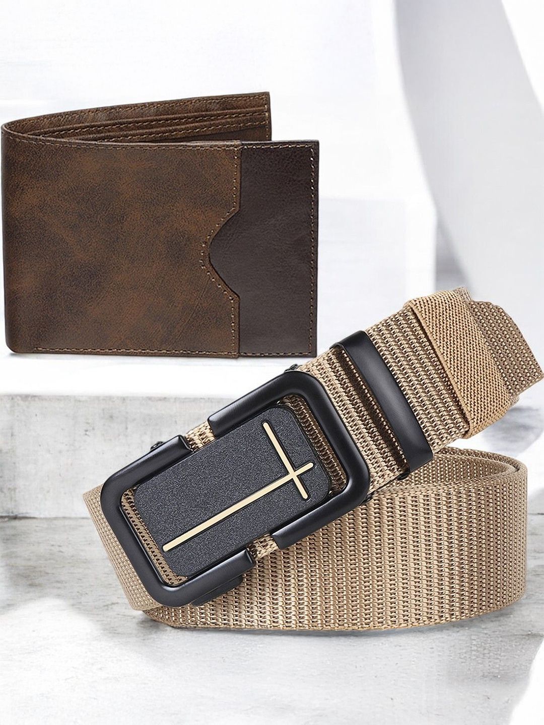 Metronaut Men Wallet and Adjustable belt Accessory Gift Set