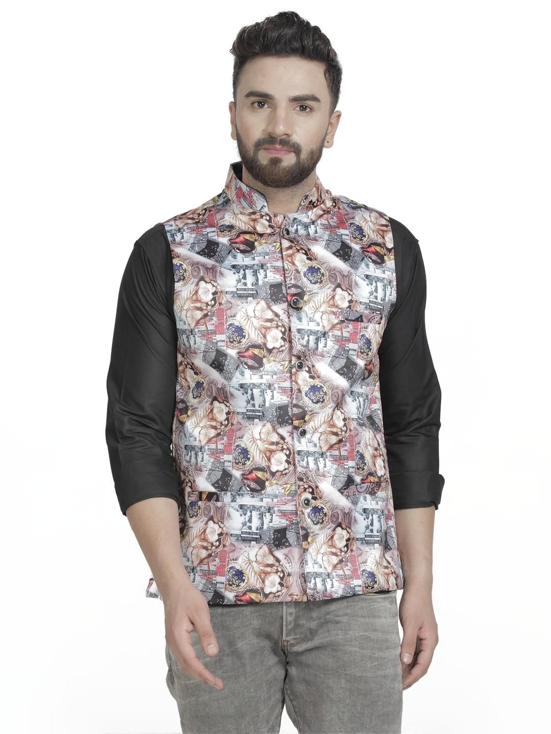 B BEN Sleeveless Printed Men Jacket ()