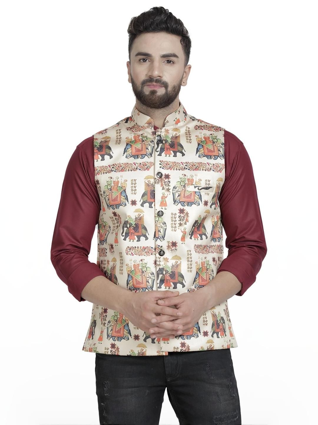 B BEN Sleeveless Printed Men Jacket ()