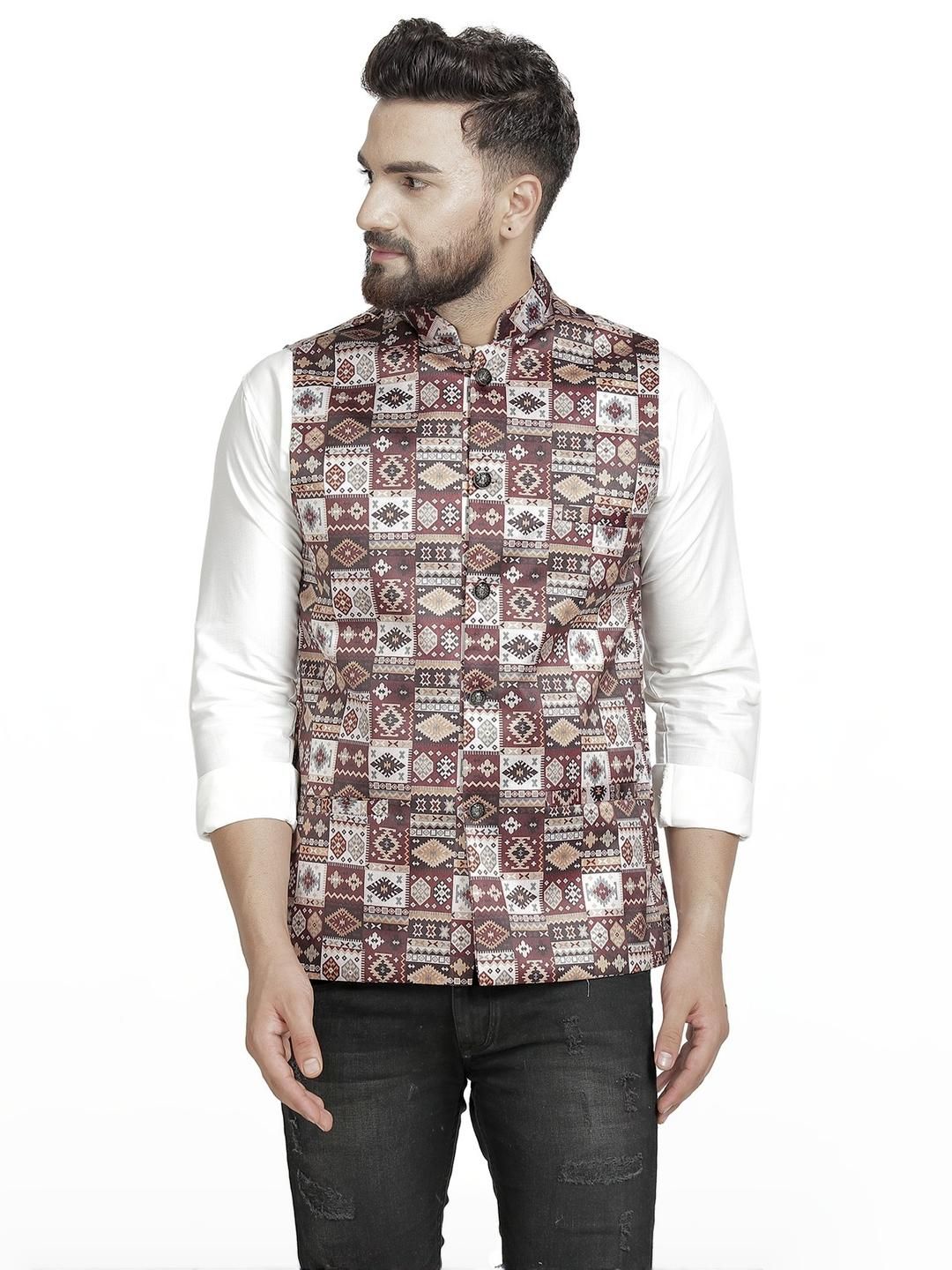 B BEN Sleeveless Printed Men Jacket ()