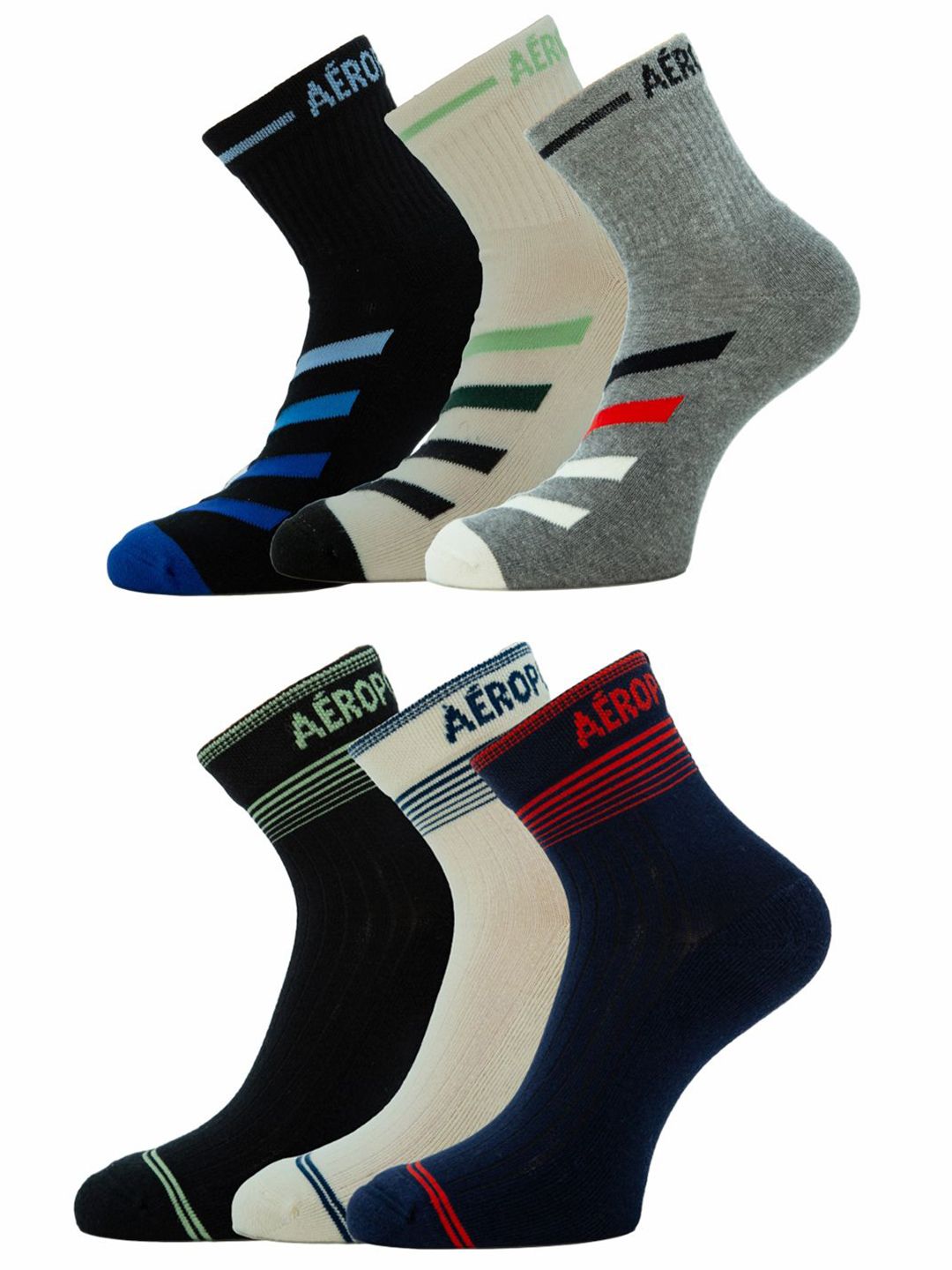 Aeropostale Men Pack of 6 Ankle Length Socks