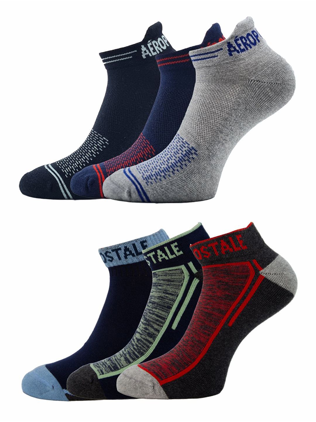 Aeropostale Men Pack Of 6 Printed Ankle-Length Socks