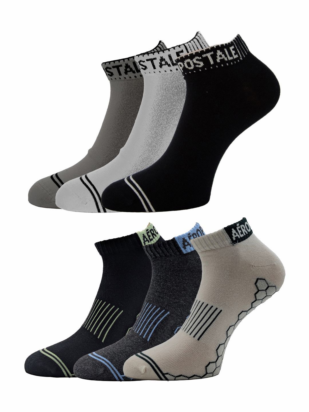 Aeropostale Men Pack Of 6 Patterned Ankle-Length Socks