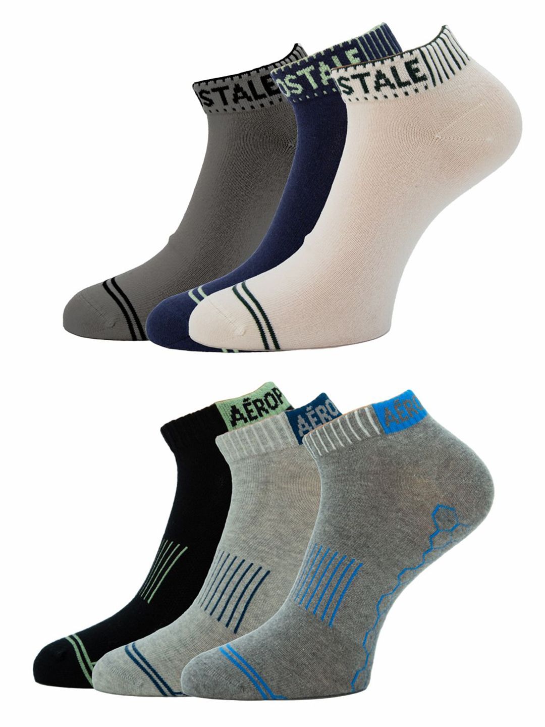 Aeropostale Men Pack of 6 Lowcut Ankle Length Socks