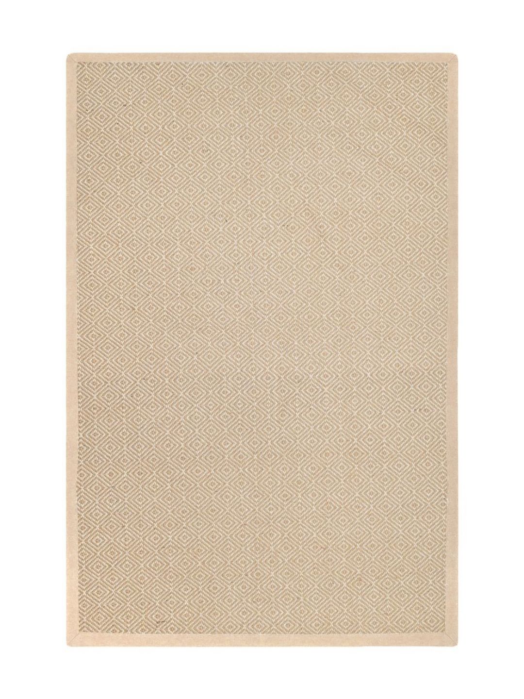 Saral Home Saral Home Beige Geometric Textured Anti-Skid Jute Cotton Carpet